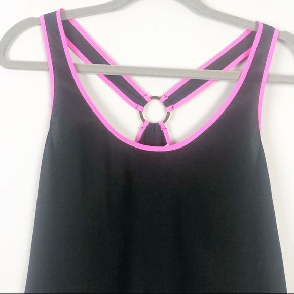 JUICY COUTURE | Black and Pink Silk Tank Top Ring Back Women’s Size Small - Picture 2 of 8